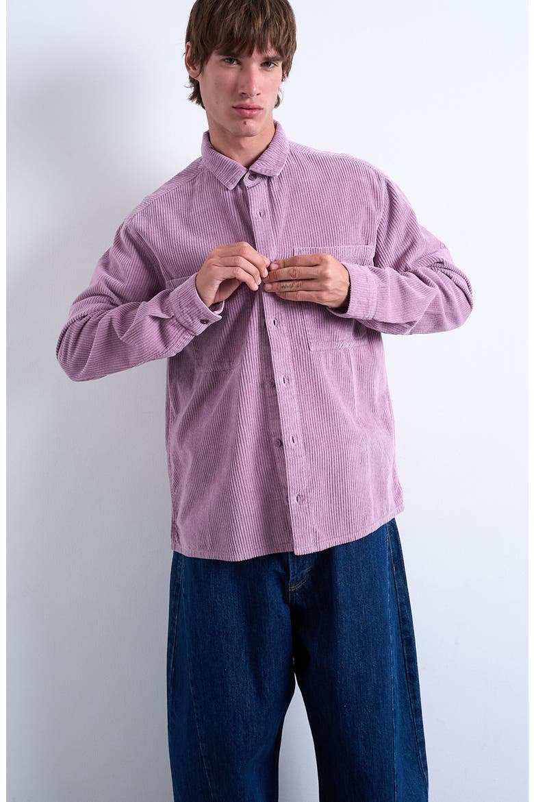 Regular Fit Corduroy Button-Up Shirt, Main, color, LILAC