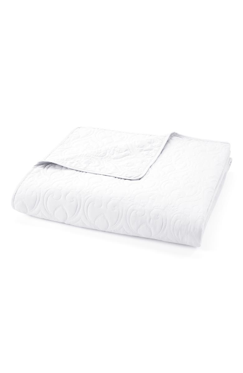 HOMESPUN HOME SPUN Premium Ultra Soft Damask Pattern Quilted Coverlet Set, Main, color, White