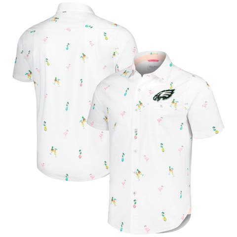 Men's Tommy Bahama White Philadelphia Eagles Nova Wave Flocktail Button-Up Shirt