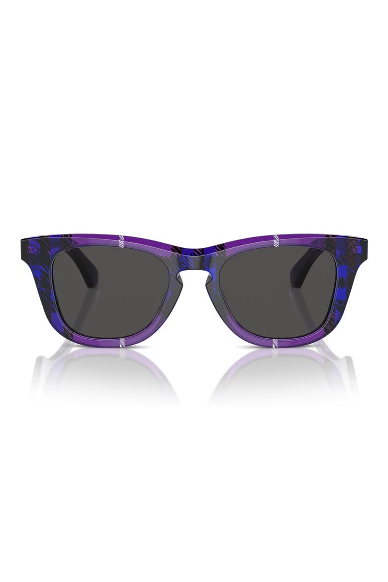 Kids' 46mm Small Square Sunglasses, Main, color, CHECK VIOLET / DARK GREY