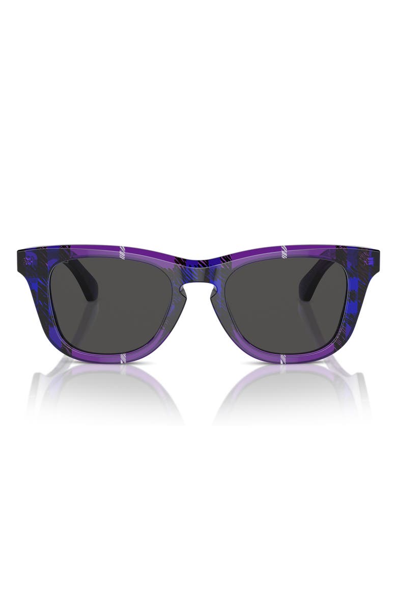 Burberry Kids' 46mm Small Square Sunglasses, Main, color, Check Violet / Dark Grey