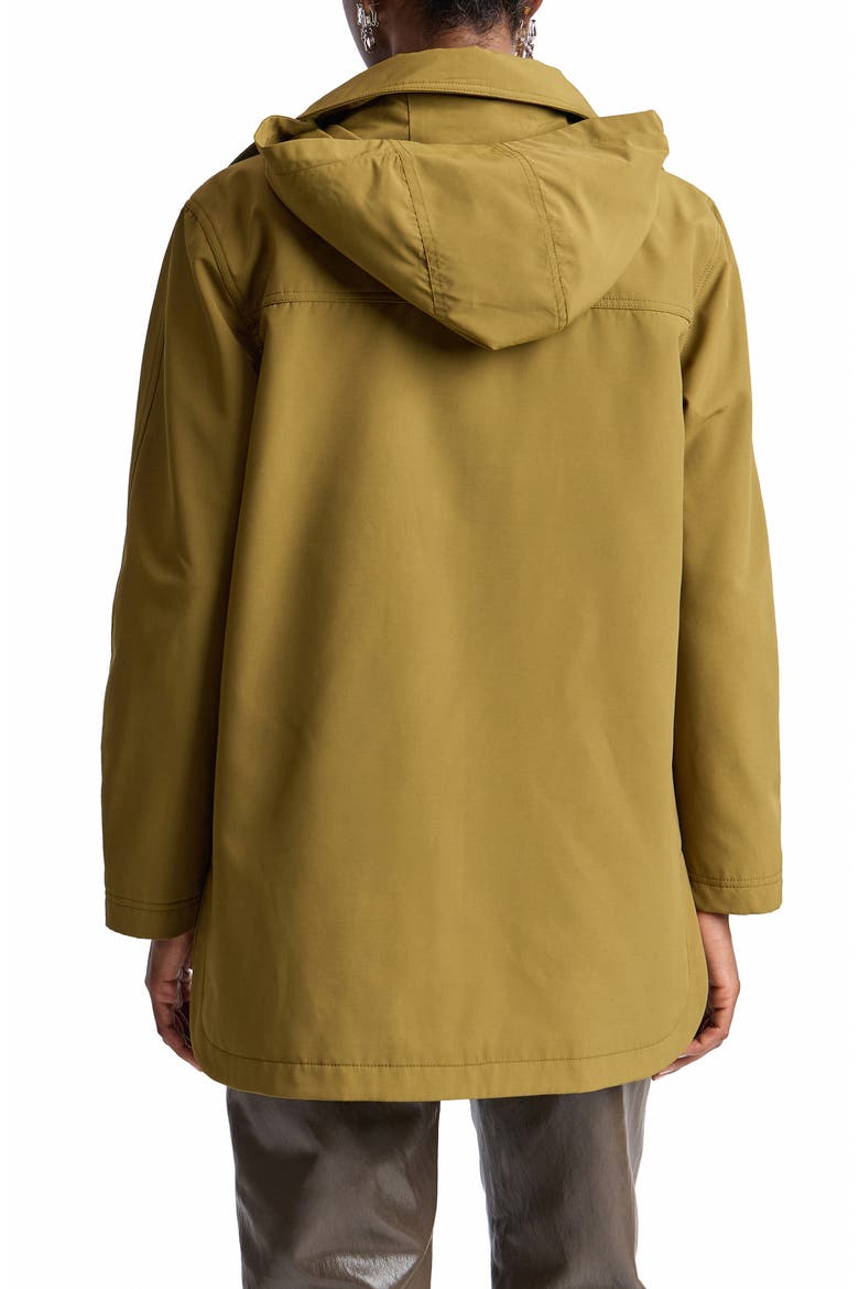 Funnel Neck Hood Rain Jacket, Alternate, color, MILITARY