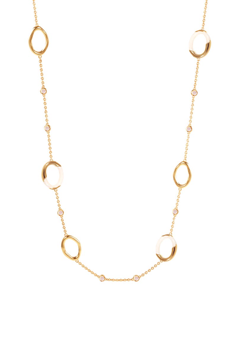 RC RETRO CHIC Time Ripples Necklace, Main, color, White & Gold