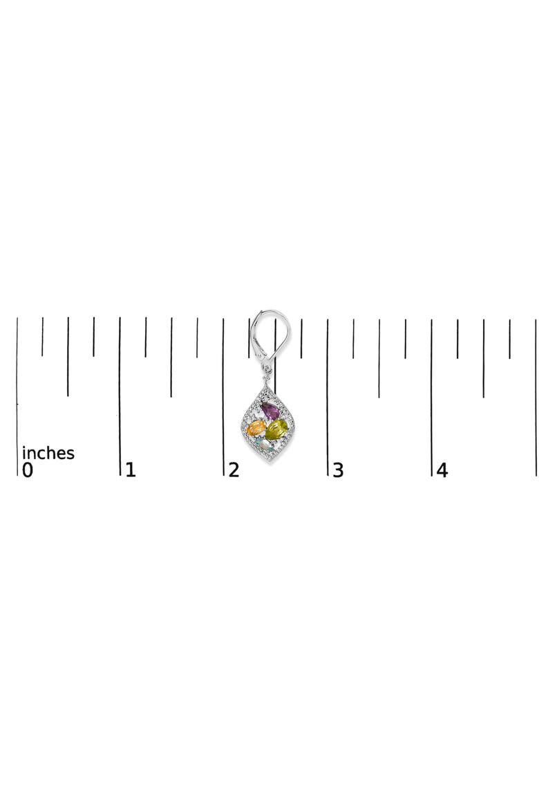 Sterling Silver Diamond Accent Multi Stone Rhombus Drop Earrings, Alternate, color, Silver
