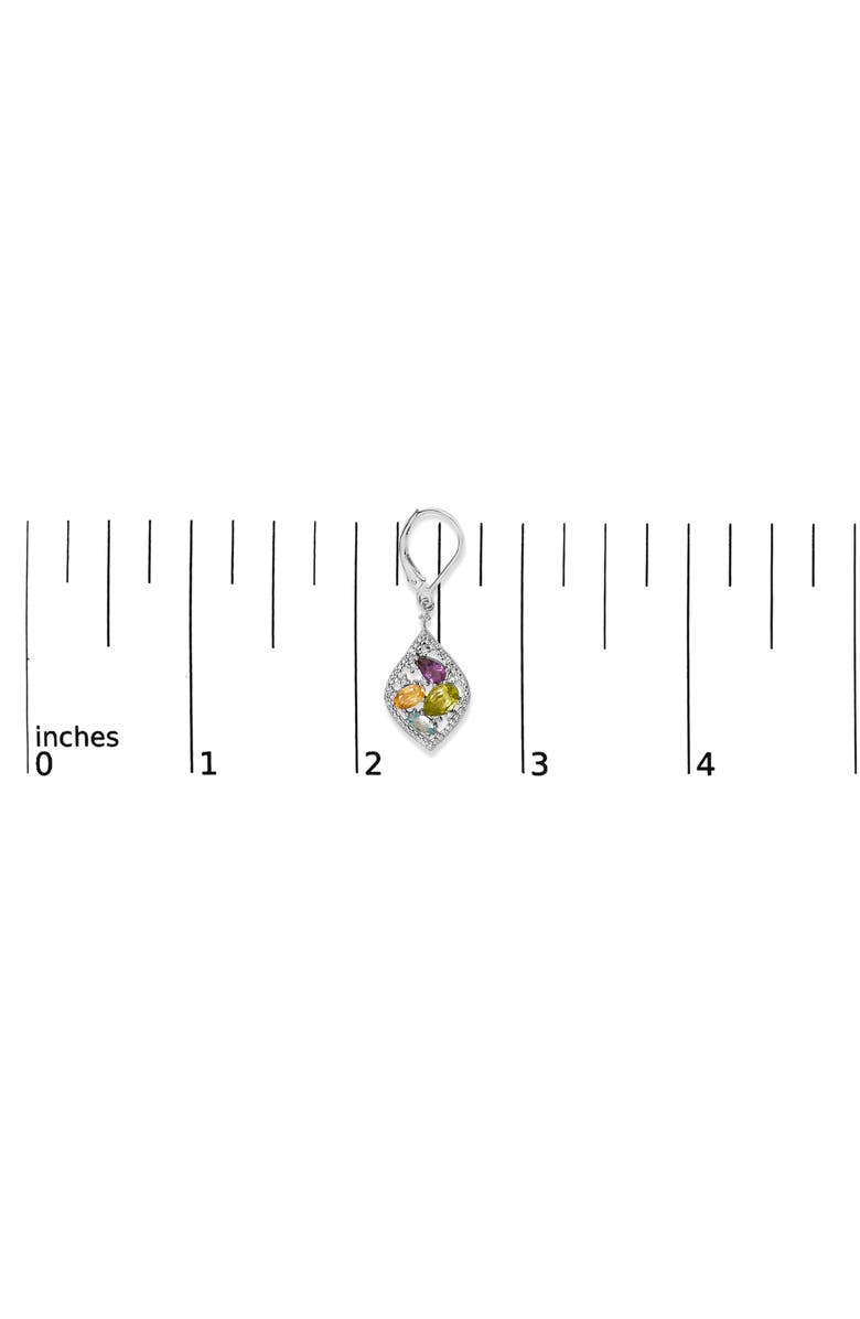 Haus of Brilliance Sterling Silver Diamond Accent Multi Stone Rhombus Drop Earrings, Alternate, color, Silver