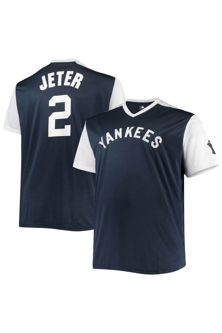 Men's Derek Jeter Navy/White New York Yankees Cooperstown Collection Replica Player Jersey, Main, color, Navy