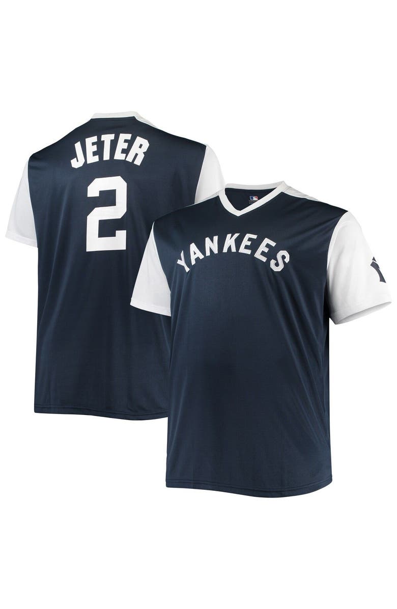 PROFILE Men's Derek Jeter Navy/White New York Yankees Cooperstown Collection Replica Player Jersey, Main, color, Navy