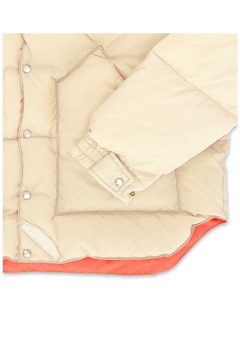 Christy Shearling Collar Nylon Jacket, Alternate, color, Beige