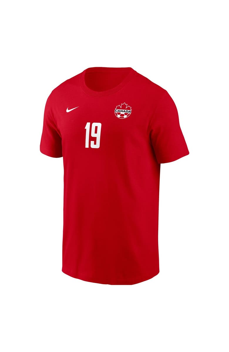 Nike Men's Nike Alphonso Davies Red Canada Soccer Home Name & Number T-Shirt, Alternate, color, Red