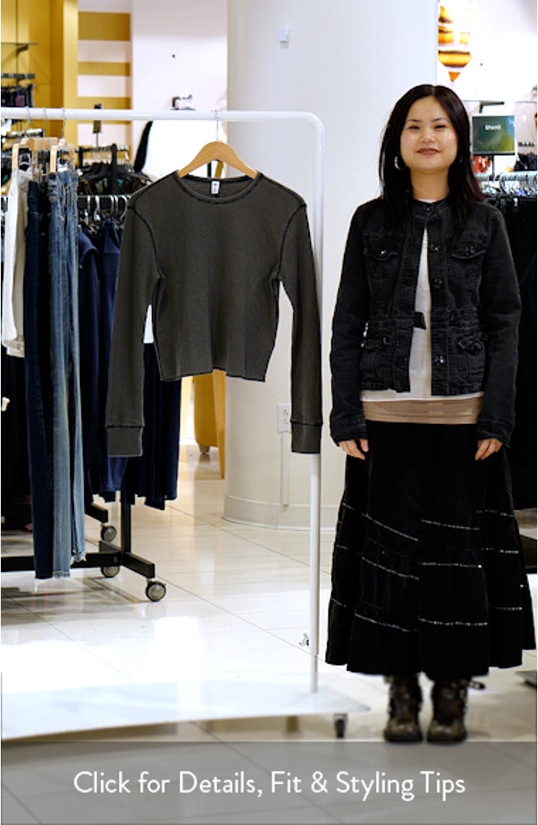 Waffle Knit Long Sleeve Crop Top, sales video thumbnail