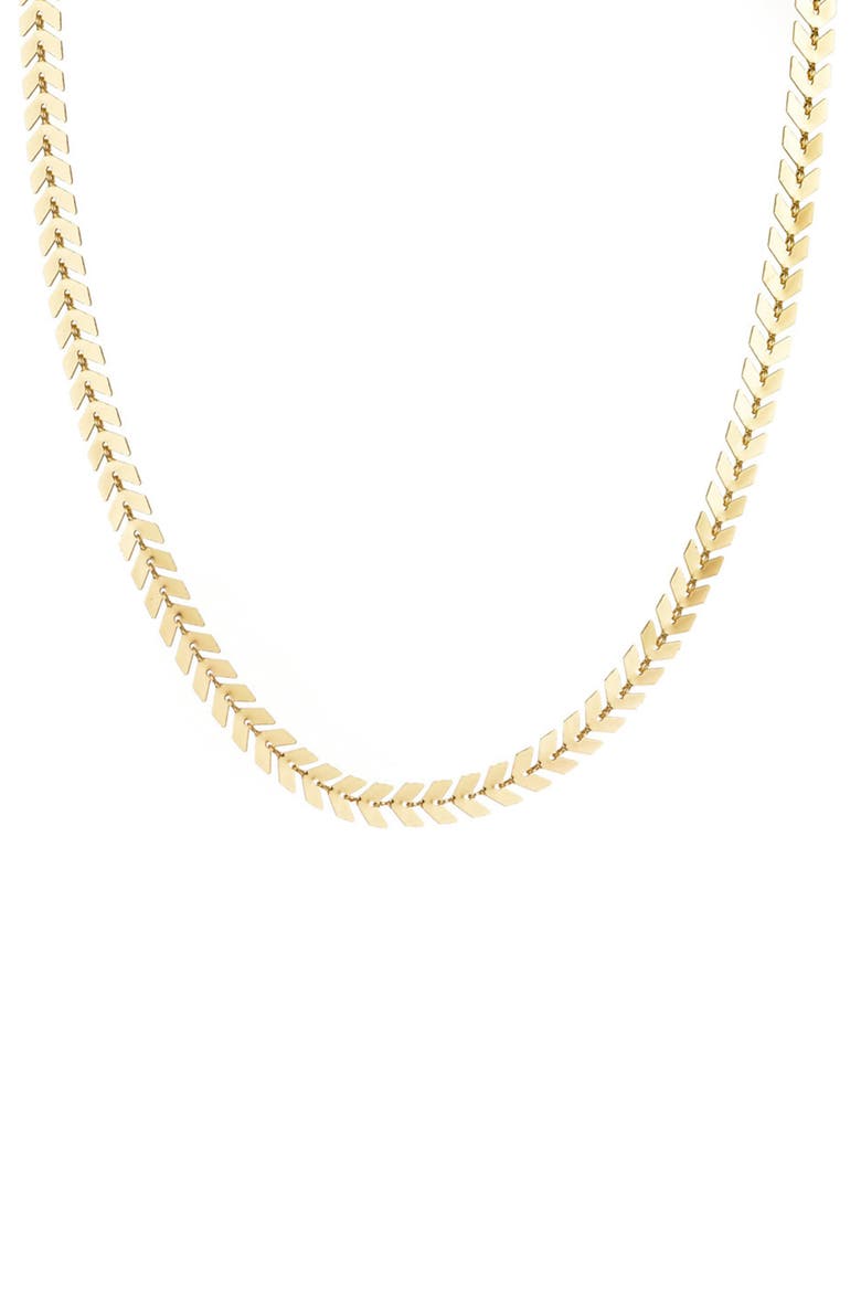 Fishtail Chain Necklace, Alternate, color, GOLD