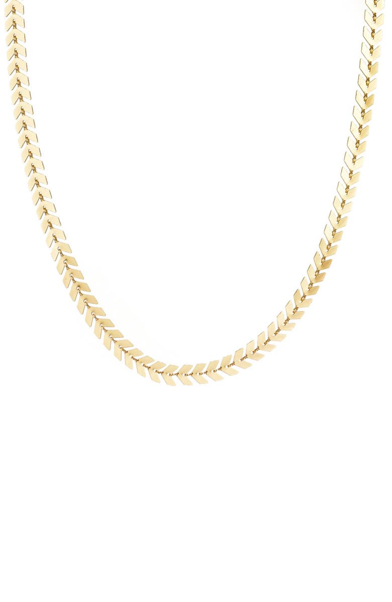 Adornia Fishtail Chain Necklace, Alternate, color, Gold