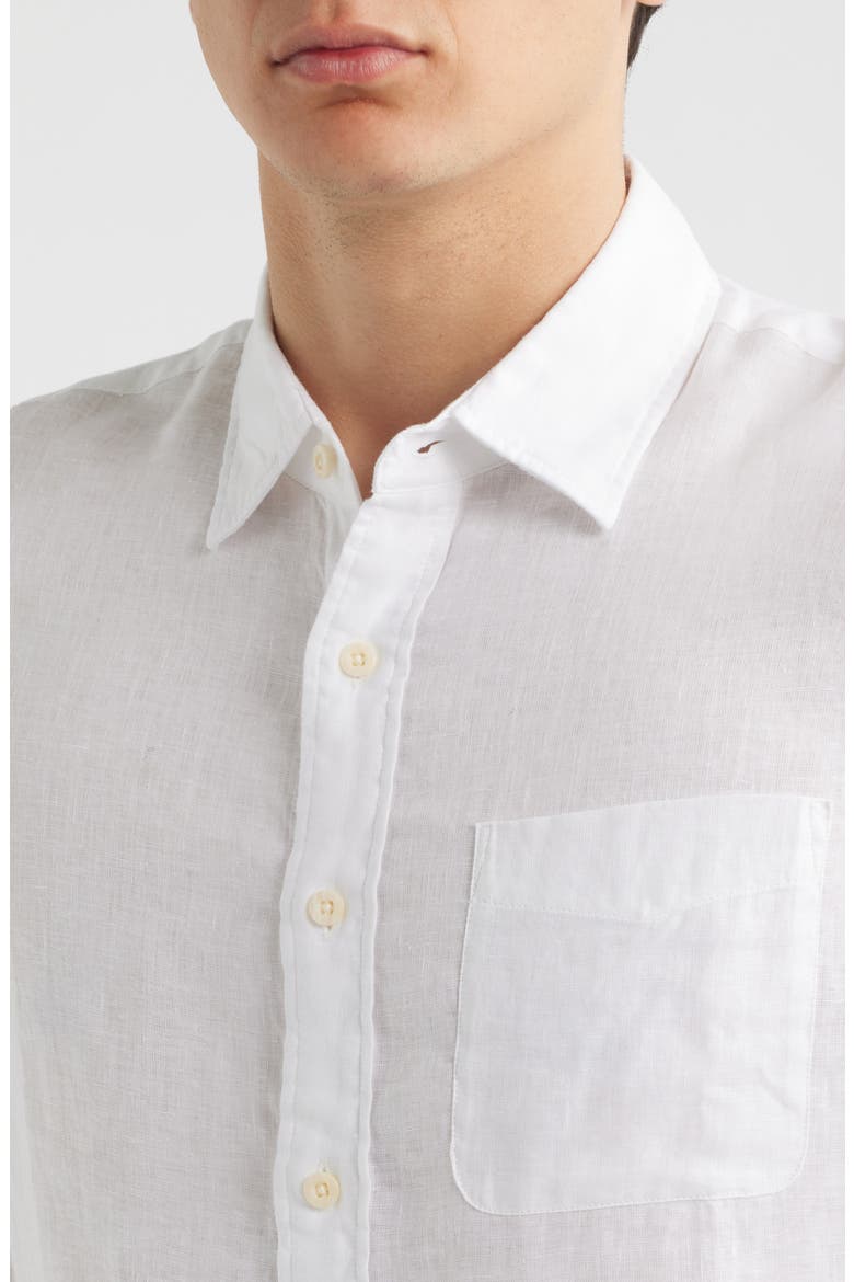 Laguna Linen Button-Up Shirt, Alternate, color, WHITE