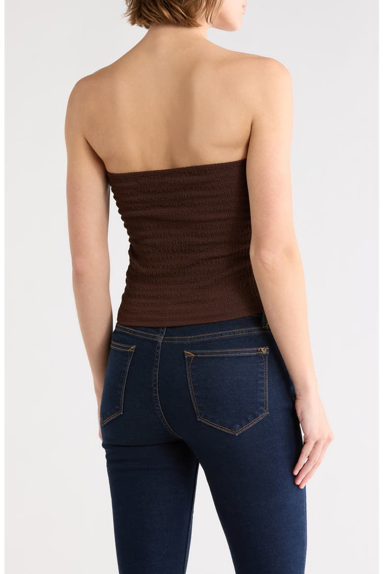 Ruched Tube Top, Alternate, color, CHOCOLATE