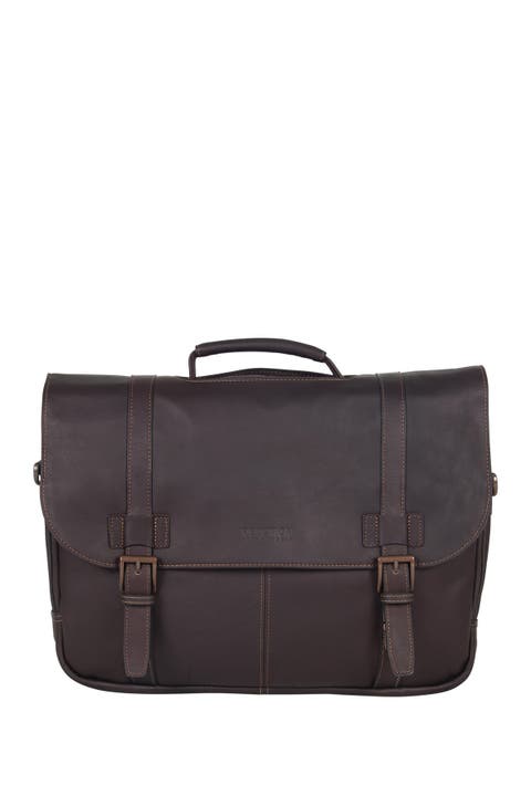 Colombian Leather 16” Laptop Computer Portfolio Messenger Briefcase