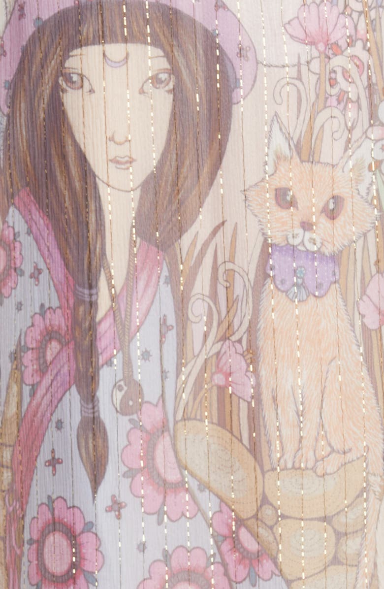 Zimmermann Zodiac Print Metallic Silk Blend Maxi Dress, Alternate, color, 