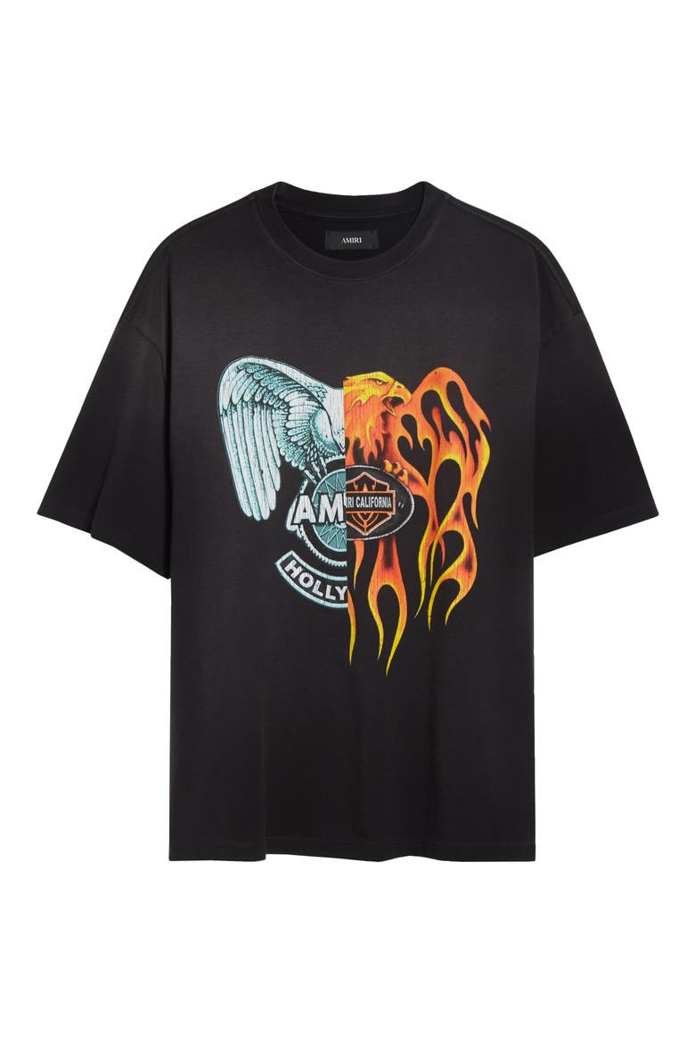 Oversize Splice Graphic T-Shirt, Alternate, color, BLACK