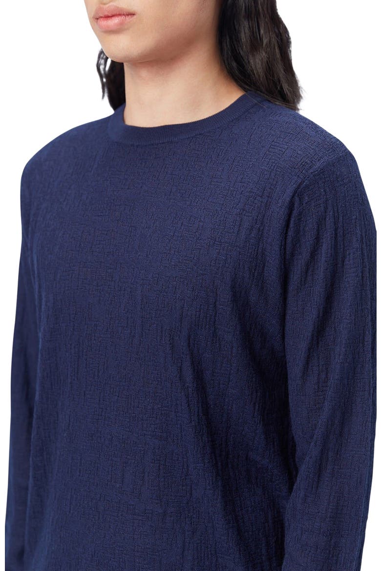 Lightweight Silk Cashmere Textured Sweater, Alternate, color, navy blazer