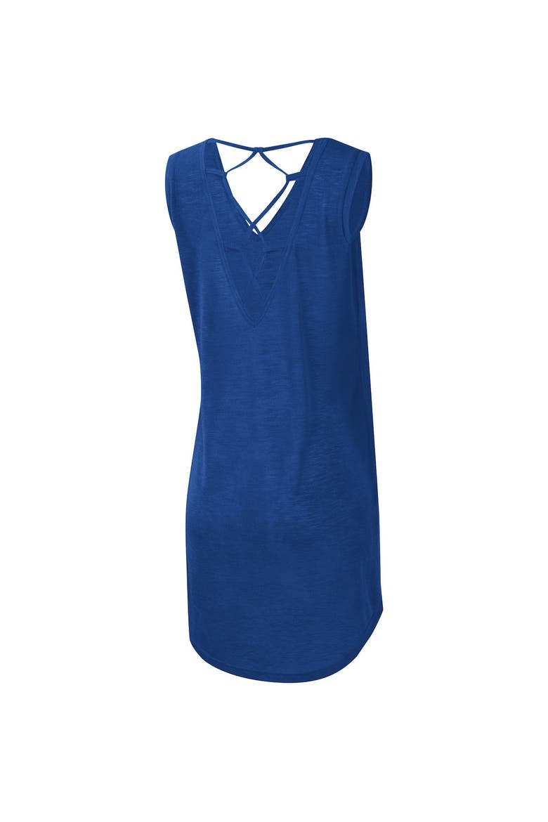 Women's G-III 4Her by Carl Banks Royal Chicago Cubs Game Time Slub Beach V-Neck Cover-Up Dress, Alternate, color, Royal