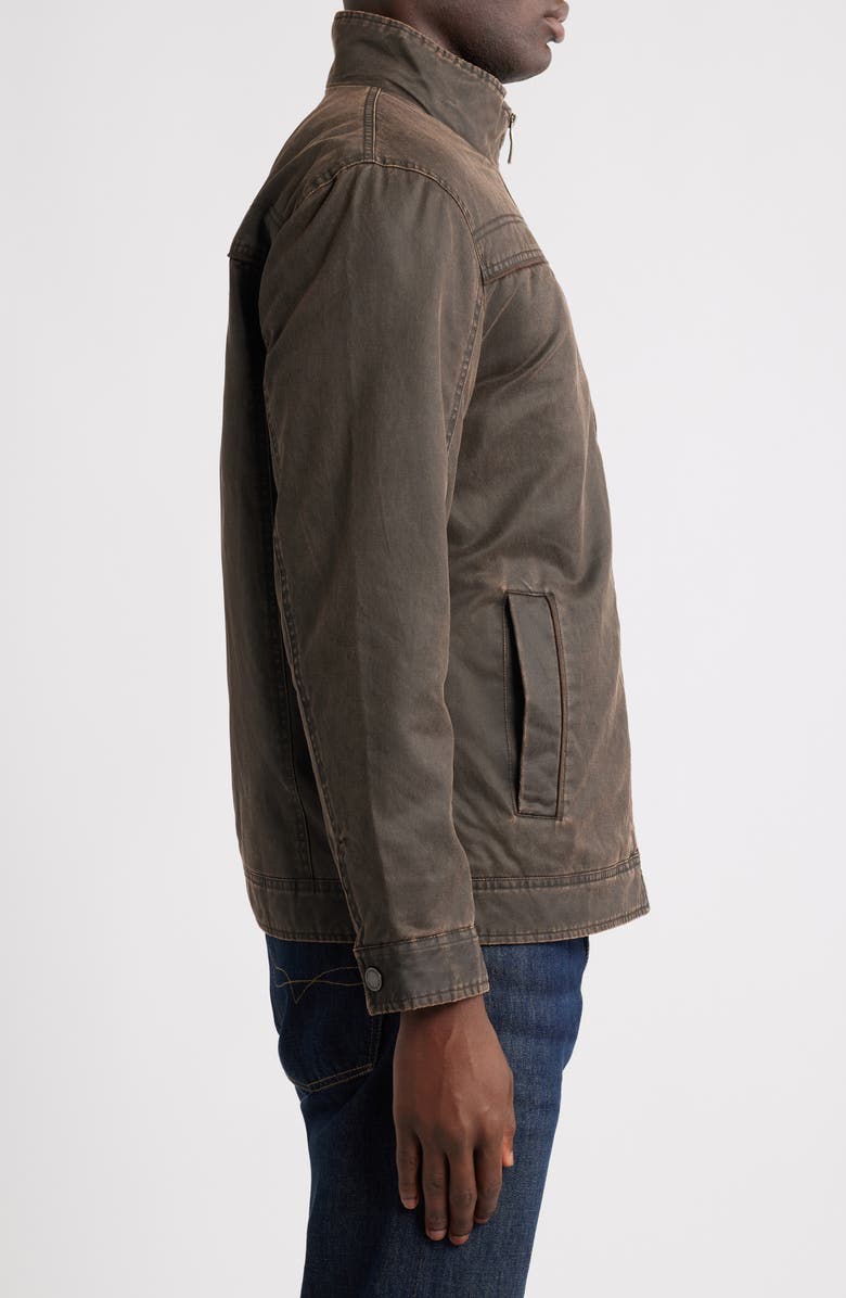 Johnston & Murphy Antiqued Cotton Blend Jacket with Removable Bib, Alternate, color, Brown