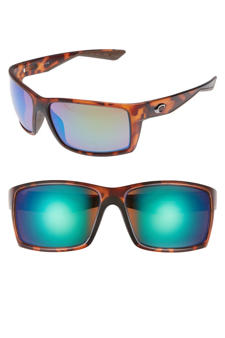 Reefton 65mm Polarized Sunglasses, Main, color, TORTOISE/ GREEN MIRROR