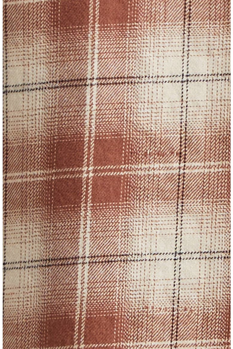 Shotgun Distressed Plaid Flannel Button-Up Shirt, Alternate, color, CHOCOLATE