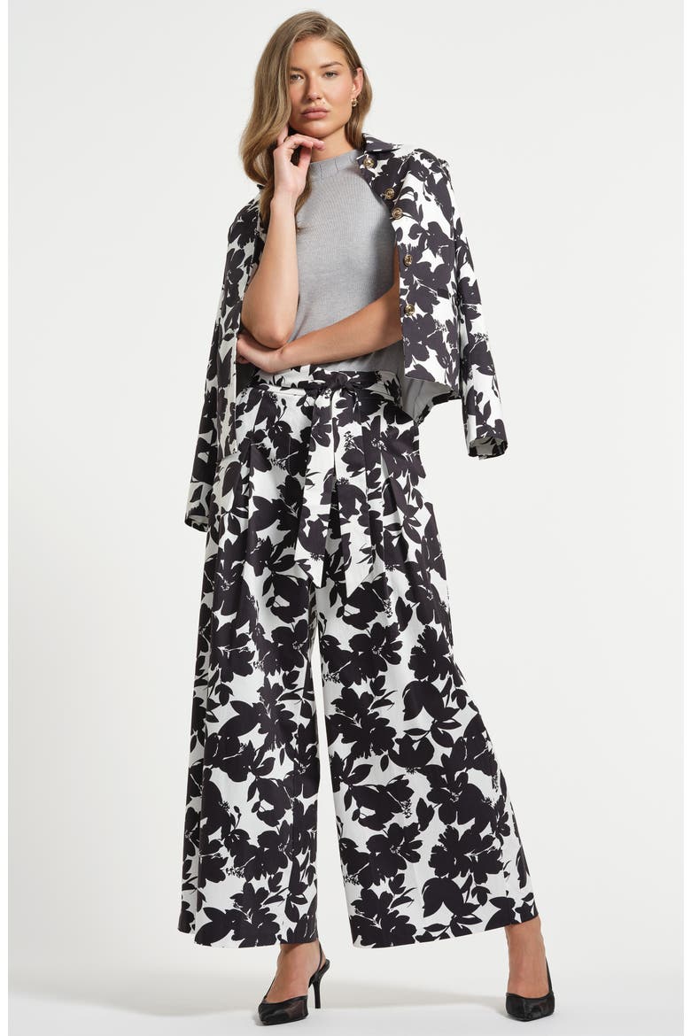 Belted Palazzo Pants, Alternate, color, NOIR FLORAL