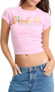 Billabong Wonderful Garden Graphic Cotton Crop T-Shirt