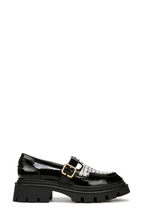 Circus Ny By Sam Edelman Payson Lug-sole Mary Jane Loafers In Black/vanilla Bean
