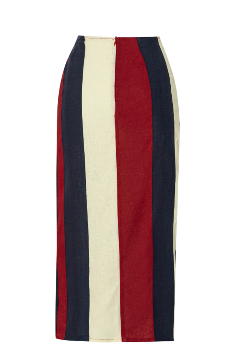 Labeca London Soho Linen Wrap Skirt, Alternate, color, Multicolor