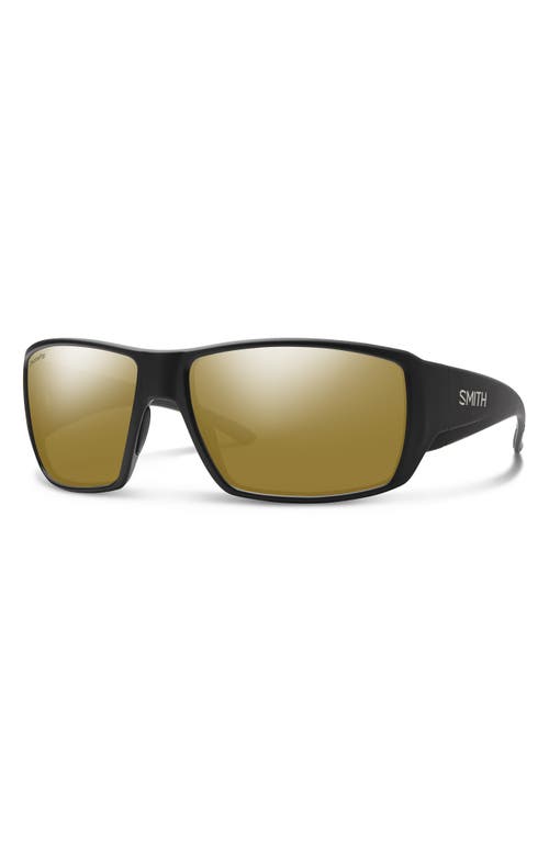 Smith Guide's Choice 62mm Polarized Oversize Wraparound Sunglasses In Black/glass Bronze