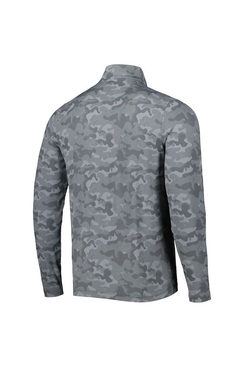 Men's Antigua Gray Miami Dolphins Brigade Throwback Quarter-Zip Top, Alternate, color, Gray