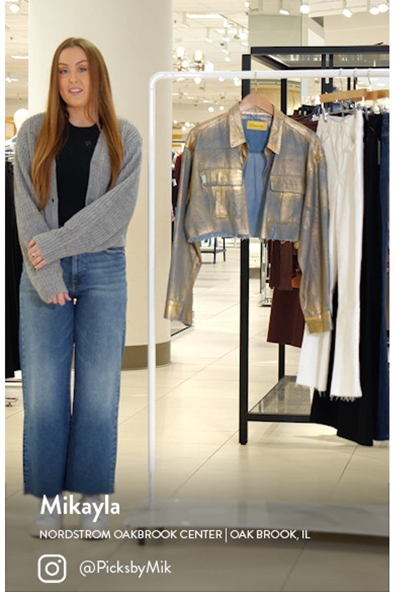 Aliya Metallic Crop Denim Jacket video