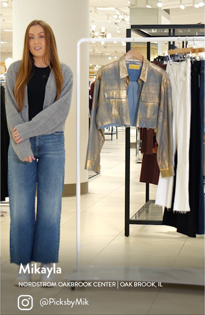 Aliya Metallic Crop Denim Jacket, sales video thumbnail