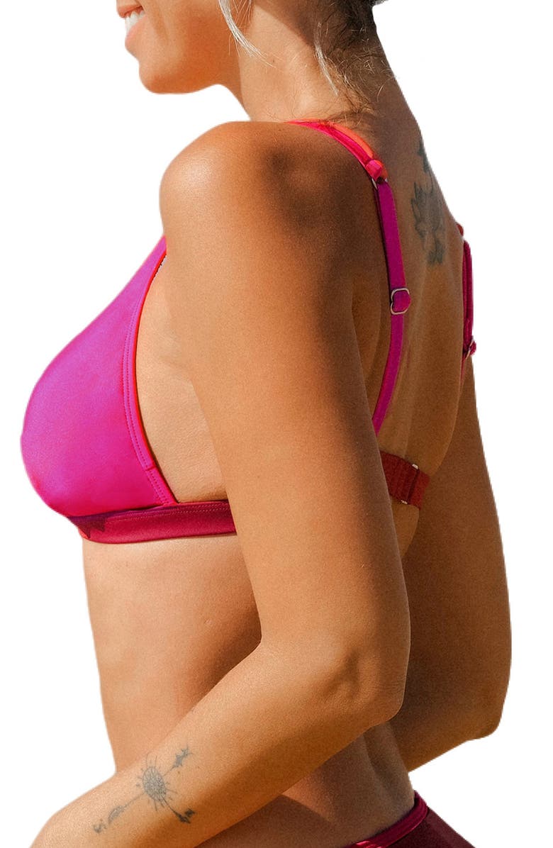 Cupshe Triangle Bikini Top, Alternate, color, Pink