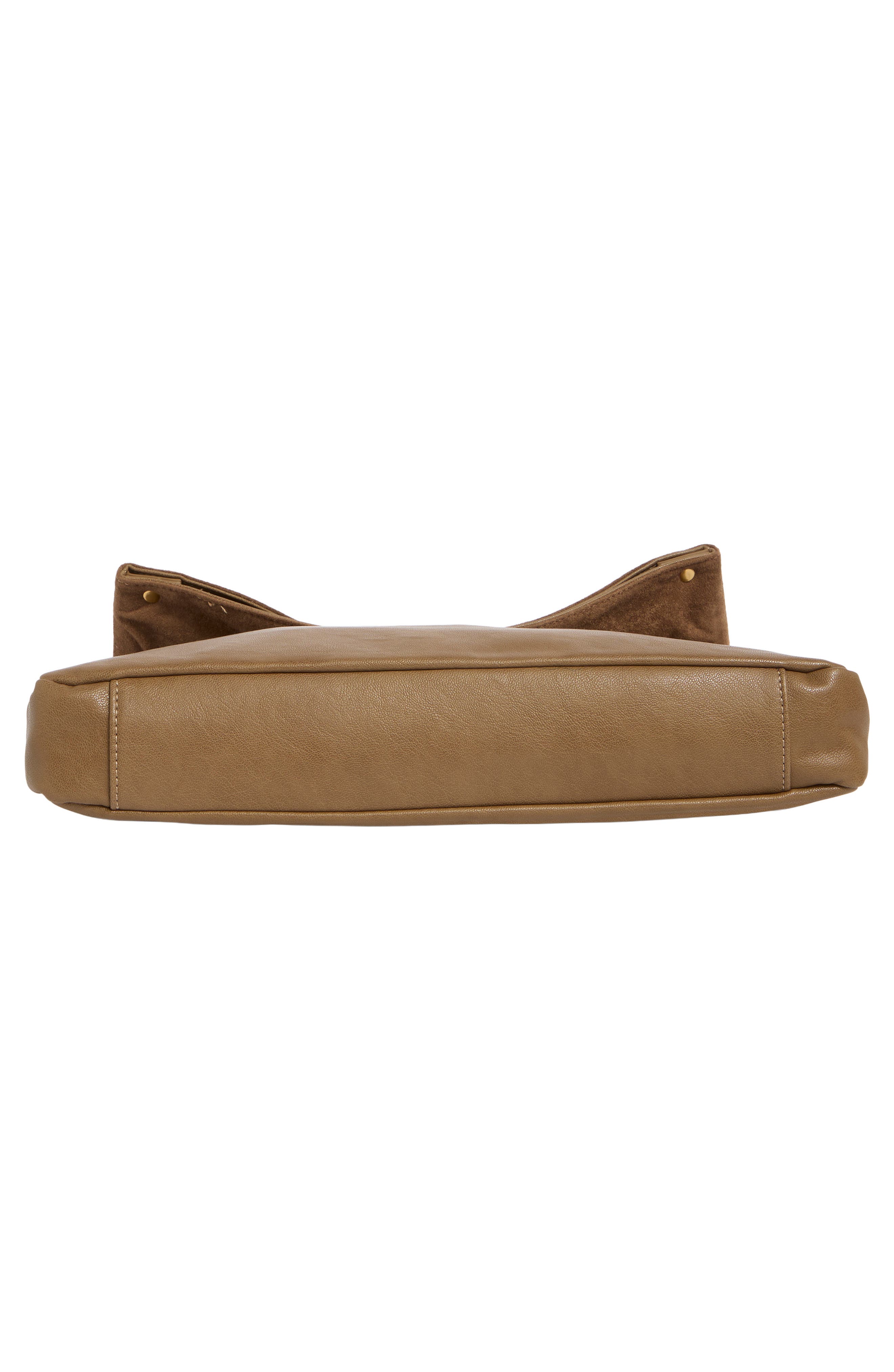 Max Faux Leather Clutch, Alternate, color, TAUPE