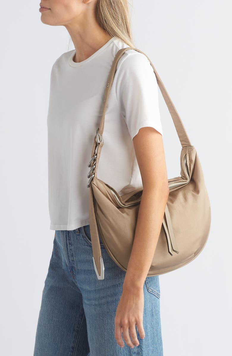 rag & bone Mini Spire Hobo Bag, Alternate, color, Lightsand