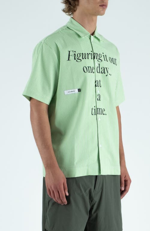 Students Reymon Stripe Short Sleeve Button-up Shirt In Green