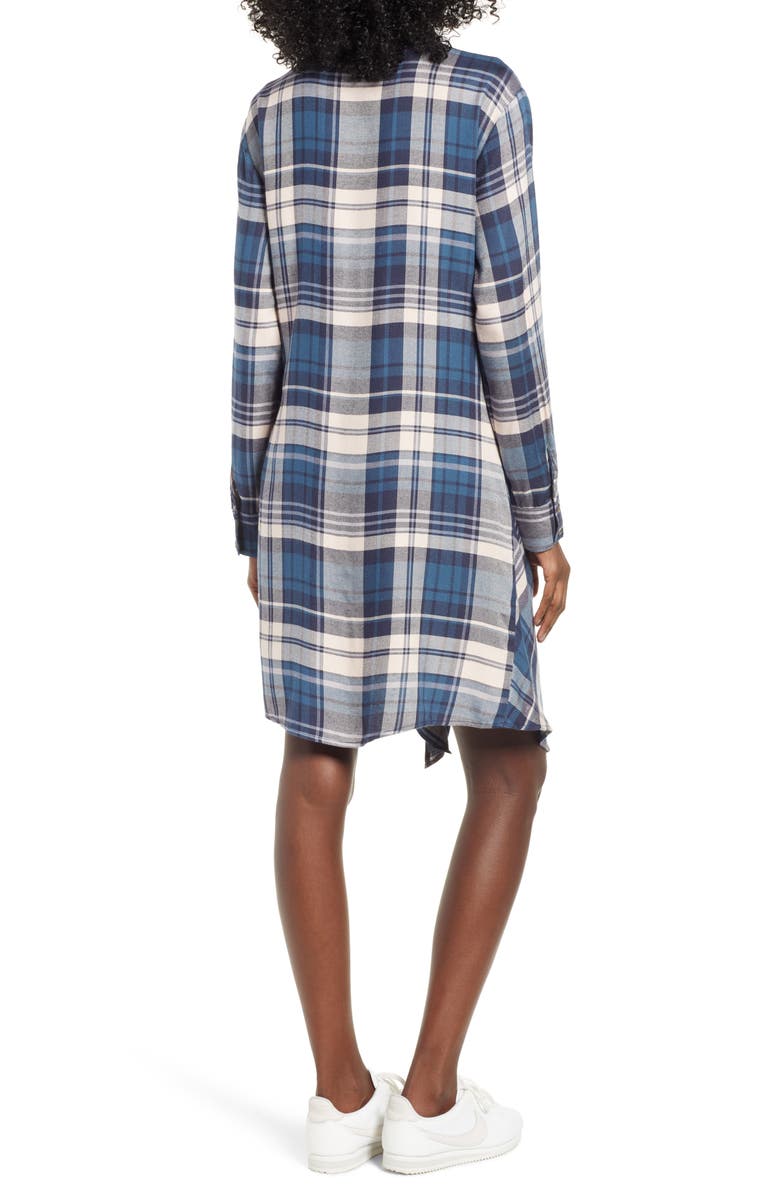 Socialite Plaid Tie Waist Shirtdress, Alternate, color, 