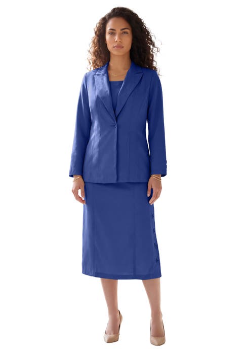 Side Button Suit Jacket Dress