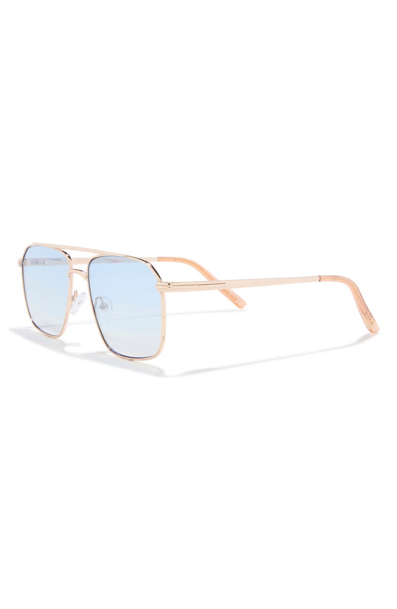 AIRE Equator 55mm Aviator Sunglasses, Alternate, color, Gold / Tan / Sky Blue Grad
