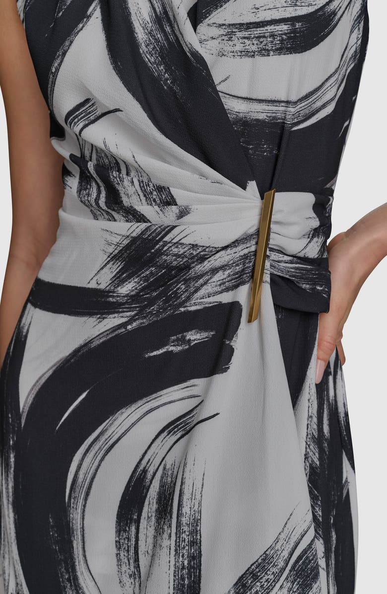 Donna Karan New York Print Sleeveless Dress, Alternate, color, Black/ Pristine