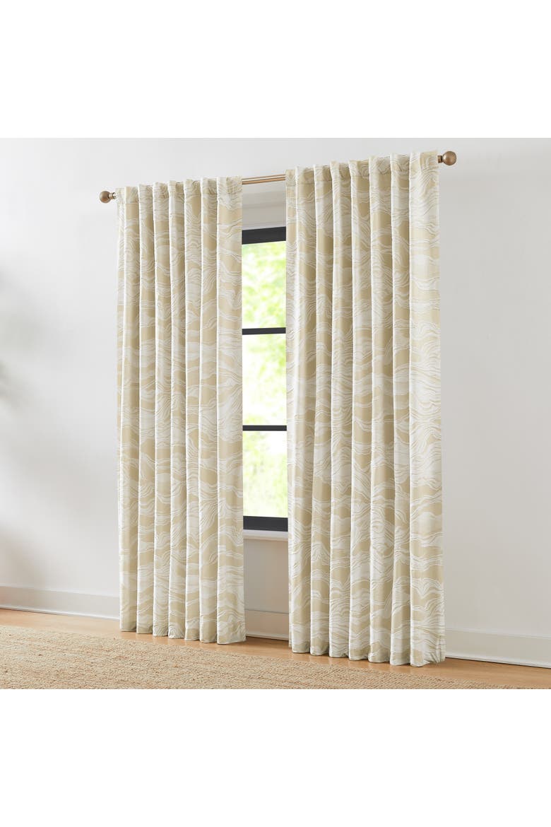 Cascade Wave Blackout Window Panel, Alternate, color, Cream/White