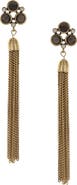 OLIVIA WELLES Crystal Chain Tassel Earrings