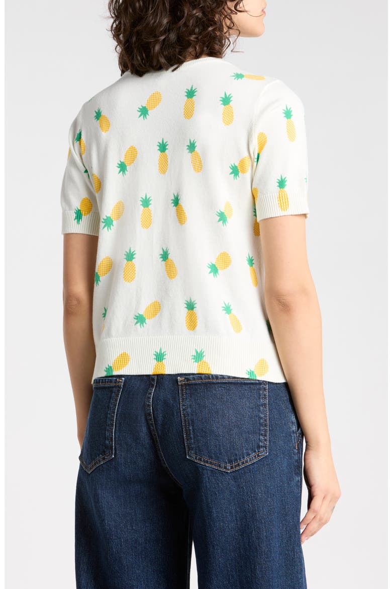 Pineapple Short Sleeve Sweater, Alternate, color, SUNSHINE