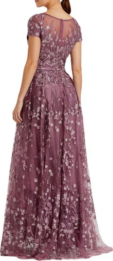 【Mac Duggal】キャップスリーブハイネックAラインボールガウン ○Mac Duggal○キャップスリーブ Aライン ボールガウン (Mac