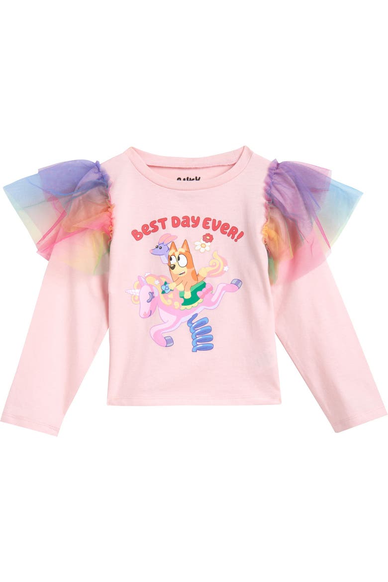 Tee and Tulle Leggings Set, Alternate, color, Pink Bingo