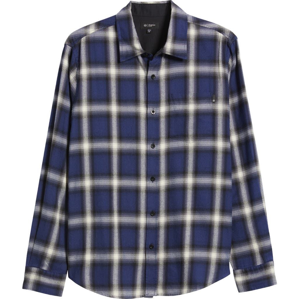Ag Aiden Plaid Button-up Shirt In Brushed Check Plaid Blue Multi