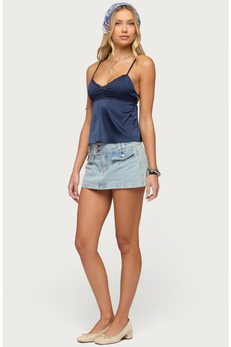 Rae Low Rise Denim Miniskort, Alternate, color, LIGHT-BLUE