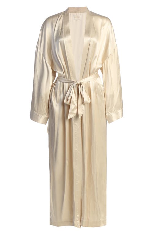 Jluxlabel Forever & Always Satin Robe In Beige